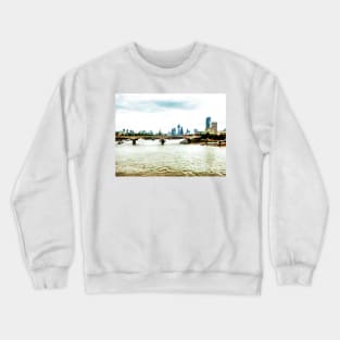 Red Buses and Blue Buildings Crewneck Sweatshirt